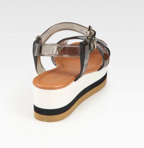 Fendi Jelly Wedge Sandals 